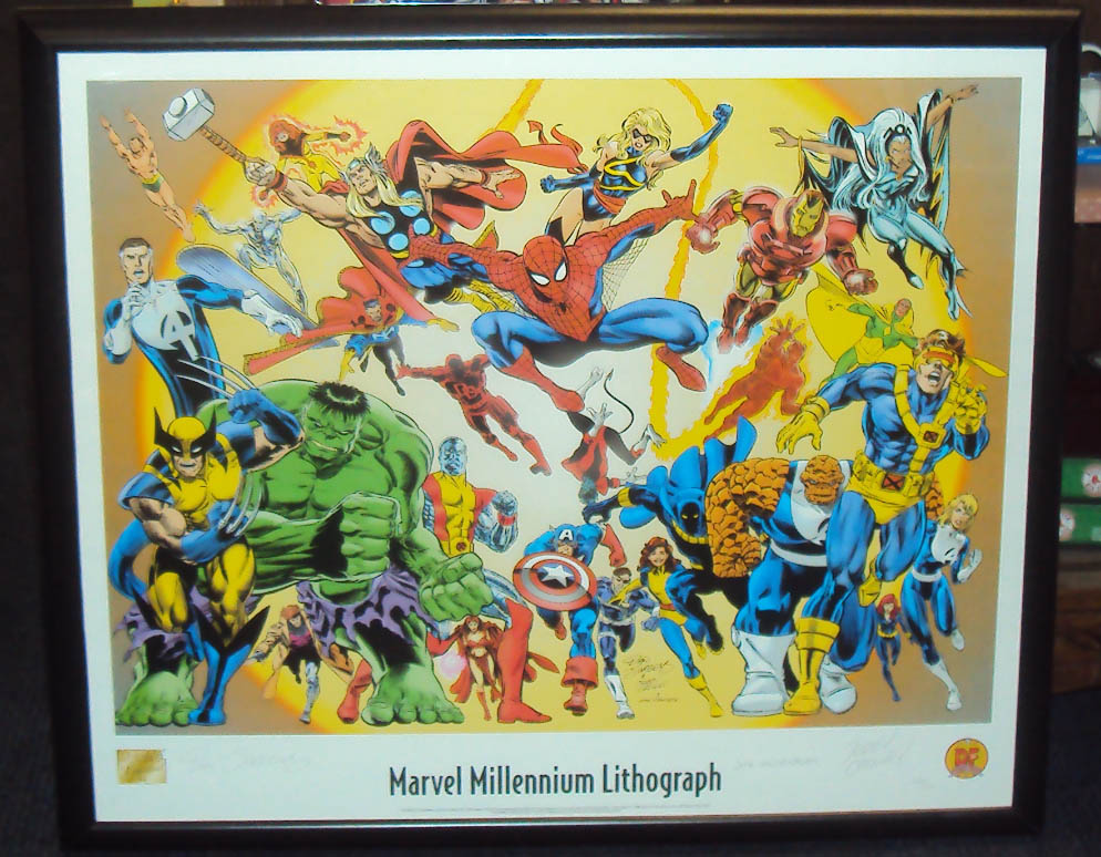 Marvel Millenium Dynamic Forces Litho Signed By Dan Jurgens, Jerry 