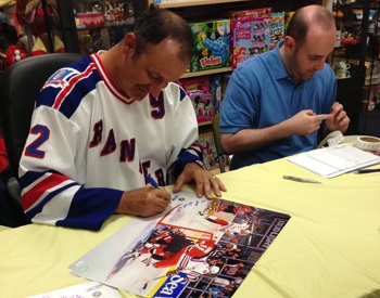 Stephane Matteau In-Store Signing Picture at Cow Over The Moon Toys and Sports Memorabilia