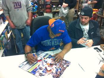 Victor Cruz In-Store Picture Signing at Cow Over The Moon Toys and Sports Memorabilia