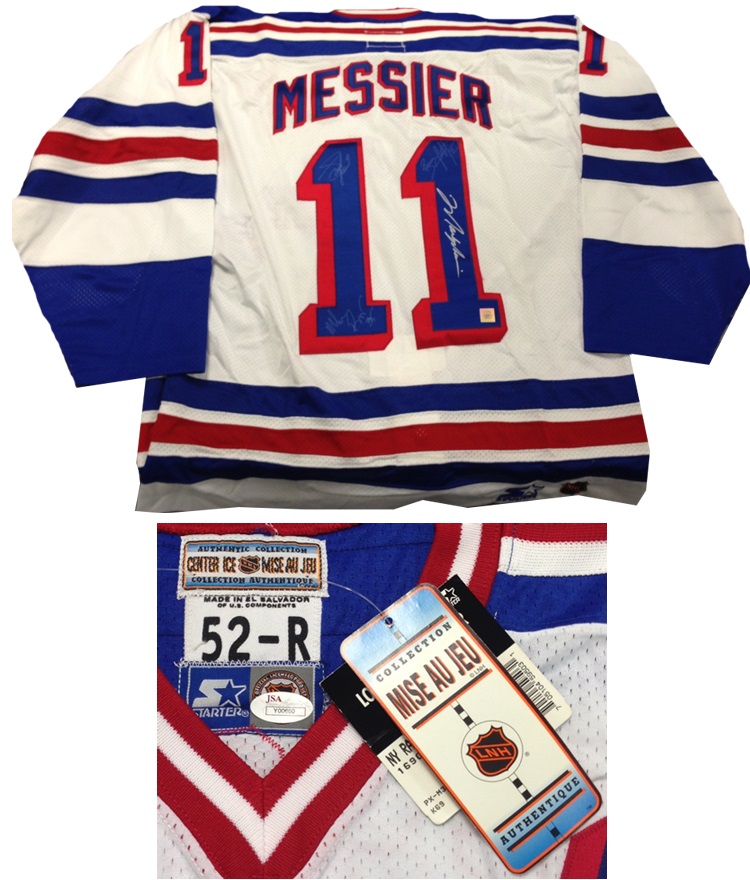 1994 New York Rangers Mark Messier, Brian Leetch, Richter & Graves Autograph Sports Memorabilia from Sports Memorabilia On Main Street, sportsonmainstreet.com