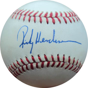 Rickey Henderson Autograph Sports Memorabilia from Sports Memorabilia On Main Street, sportsonmainstreet.com