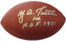 Y.A. Tittle Autograph Sports Memorabilia On Main Street, Click Image for More Info!
